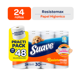Papel Higiénico Suave ResisteMax Doble Hoja 24 Unidades
